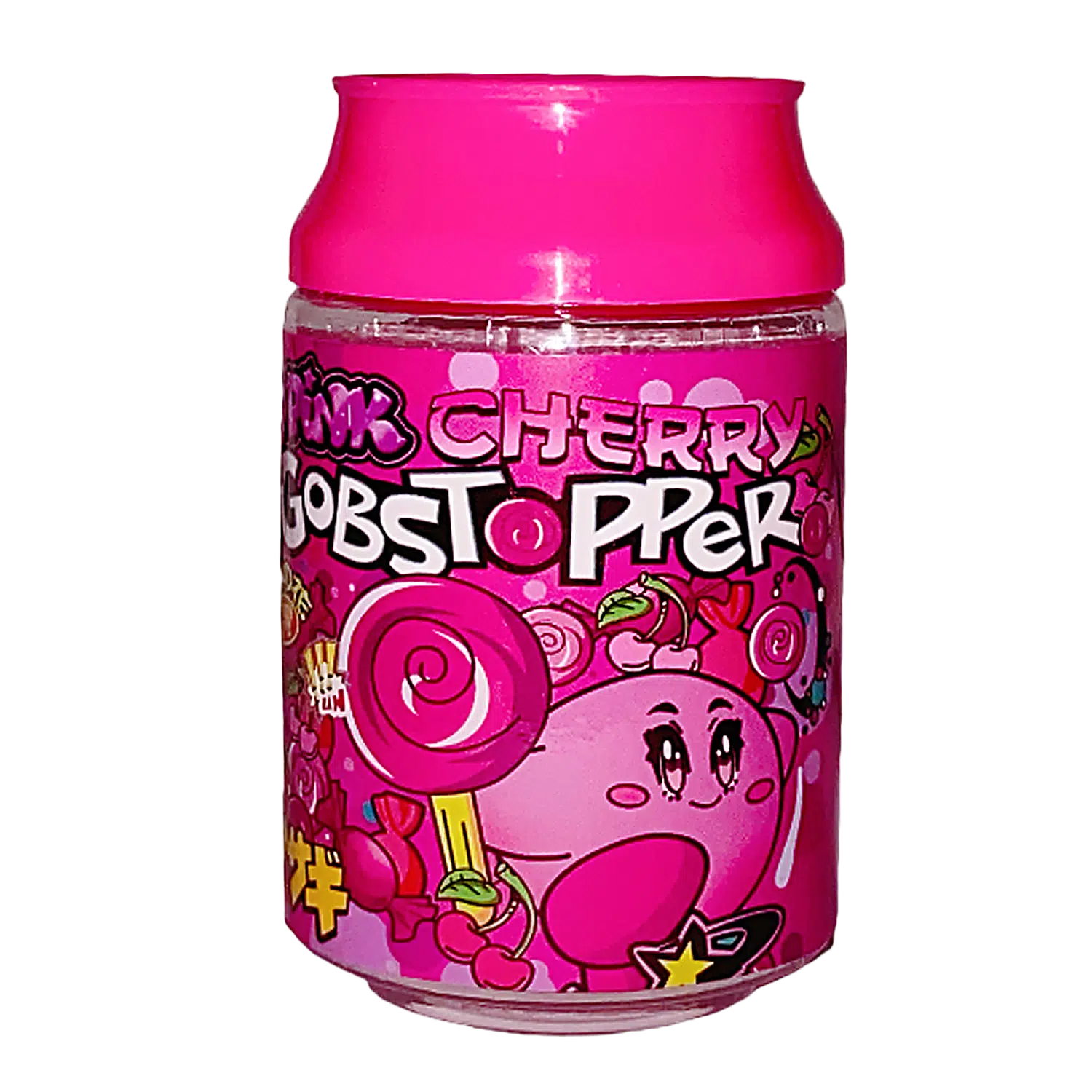 3.5g Plastic Soda Can Jar – (12 Count) Pink Cherry Gobstopper CJ-35-010