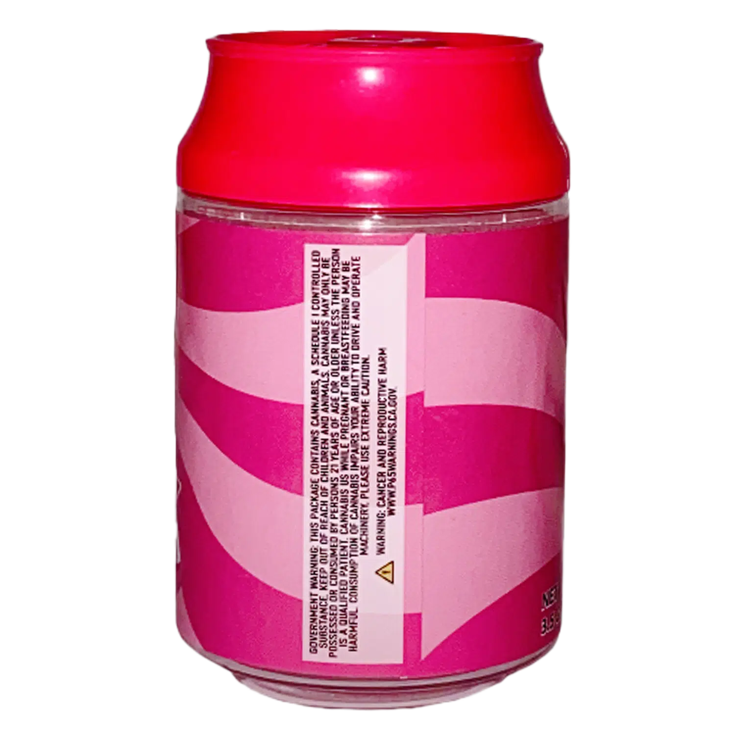 3.5g Plastic Soda Can Jar - (12 Count) Pink Kama-Kaw CJ-35-020 - Image 2
