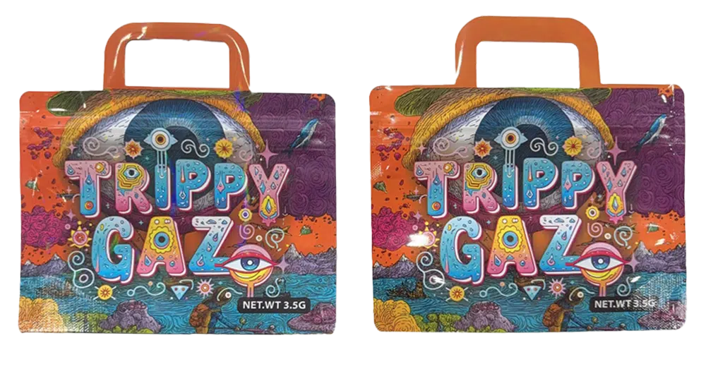 3.5g Handle Shaped Mylar Bag (50 Count) Trippy Gaz JHMB-35-004