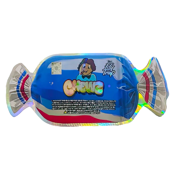 3.5g Shaped Mylar Bag (50 Count) Blue Cream Soda Chews MB35-SHAPE-020 - Image 2