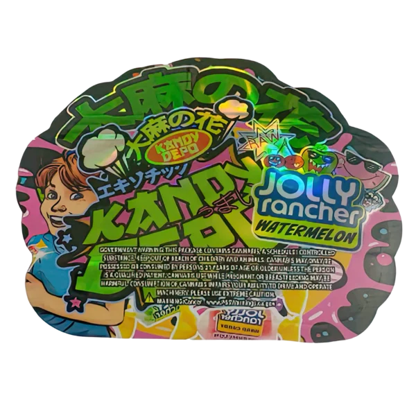 3.5g Shaped Mylar Bag (50 Count) Jolly Rancher Watermelon MB35-SHAPE-025 - Image 2
