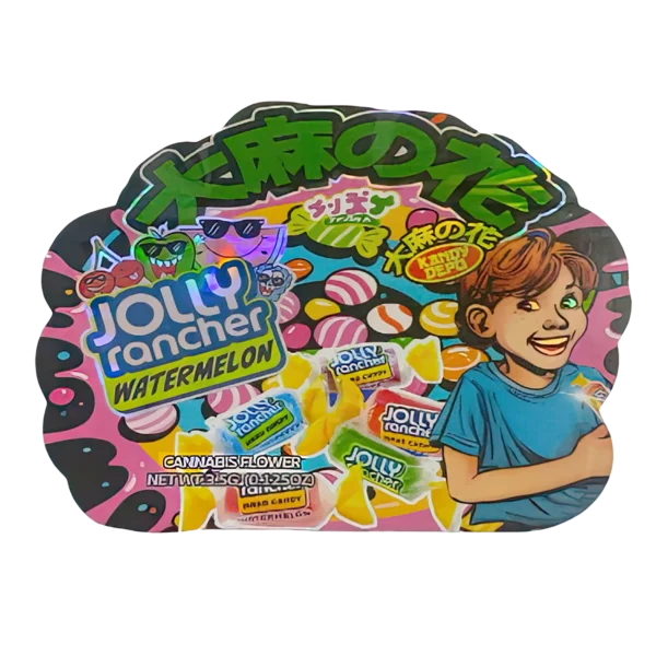 3.5g Shaped Mylar Bag (50 Count) Jolly Rancher Watermelon MB35-SHAPE-025