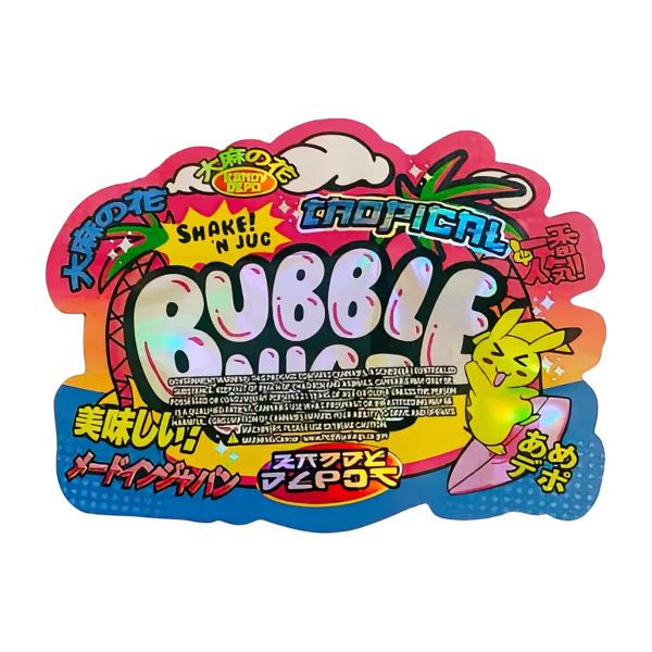 3.5g Shaped Mylar Bag (50 Count) Tropical Bubble Jugz MB35-SHAPE-026 - Image 2