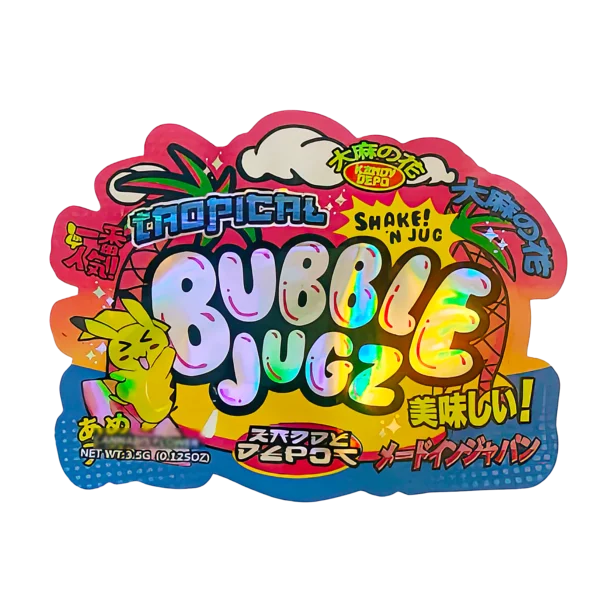 3.5g Shaped Mylar Bag (50 Count) Tropical Bubble Jugz MB35-SHAPE-026
