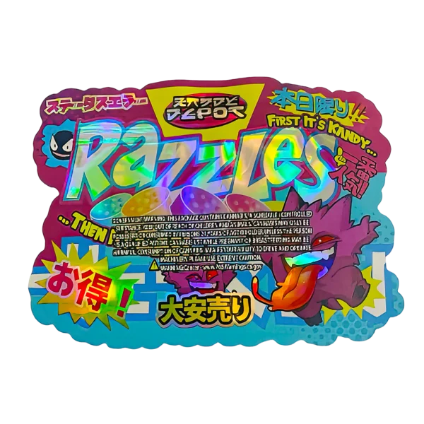 3.5g Shaped Mylar Bag (50 Count) Razzles Zaddy Depot MB35-SHAPE-028 - Image 2