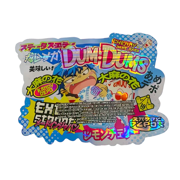3.5g Shaped Mylar Bag (50 Count) Cherry Blue Raxx Dum Dums MB35-SHAPE-029 - Image 2