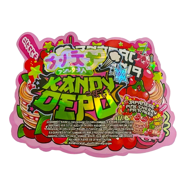 3.5g Shaped Mylar Bag (50 Count) Japanese Pink Cherry Pancakes MB35-SHAPE-030 - Image 2