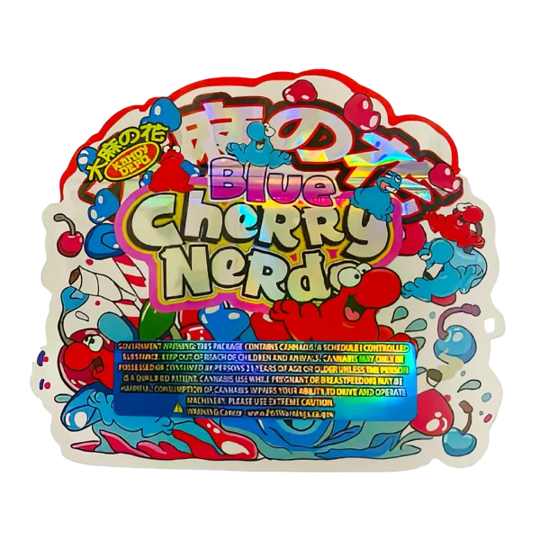 3.5g Shaped Mylar Bag (50 Count) Blue Cherry Nerds MB35-SHAPE-032 - Image 2
