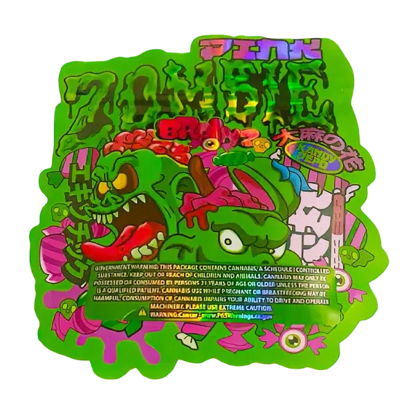 3.5g Shaped Mylar Bag (50 Count) Pink Brainz MB35-SHAPE-033 - Image 2