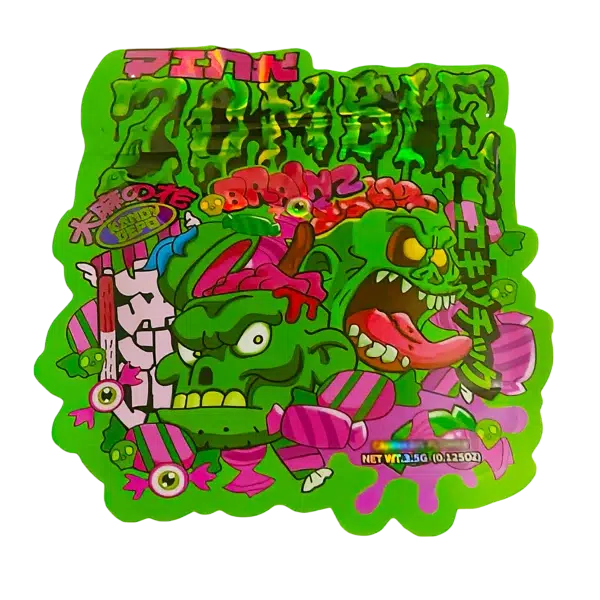 3.5g Shaped Mylar Bag (50 Count) Pink Brainz MB35-SHAPE-033