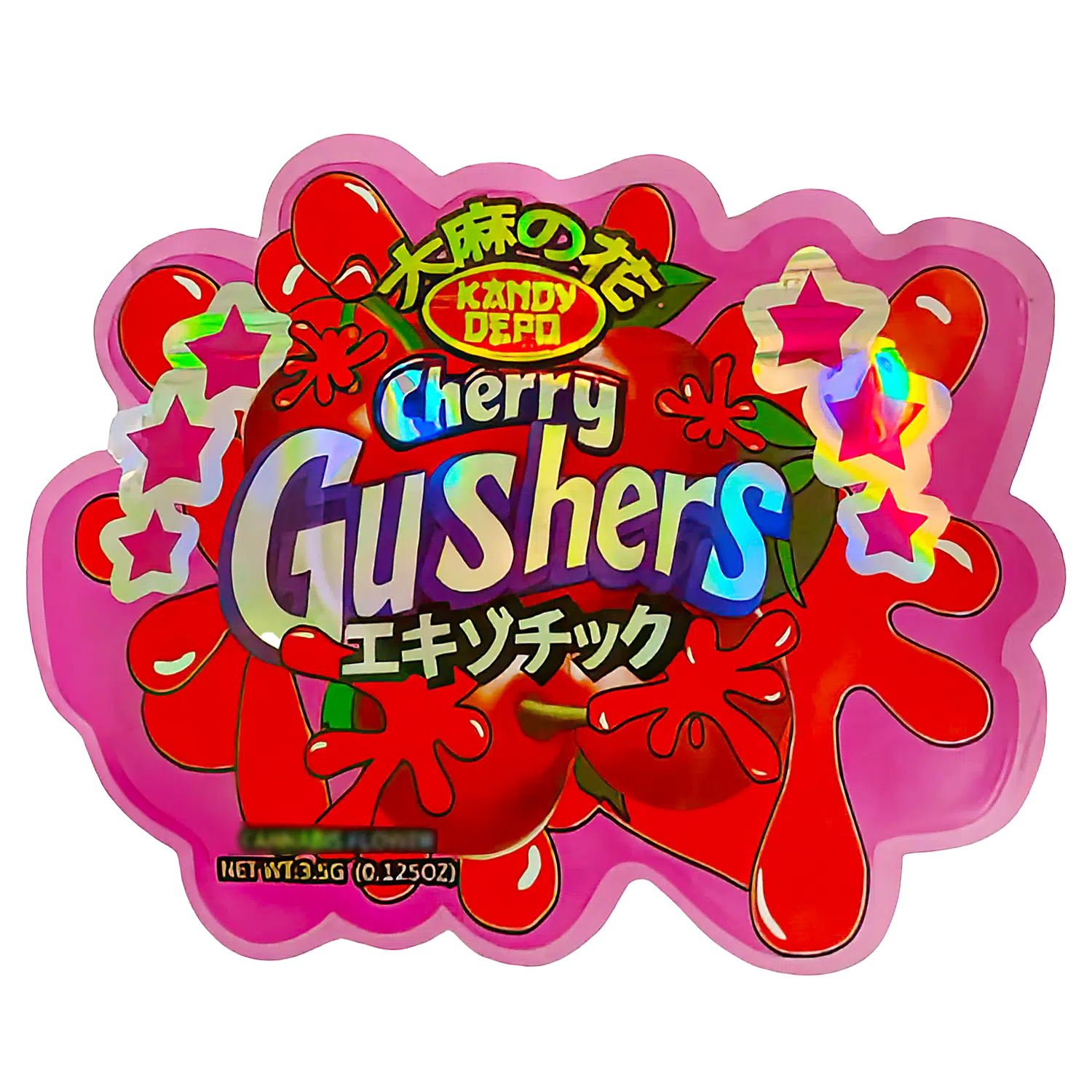 3.5g Shaped Mylar Bag (50 Count) Cherry Gushers MB35-SHAPE-035