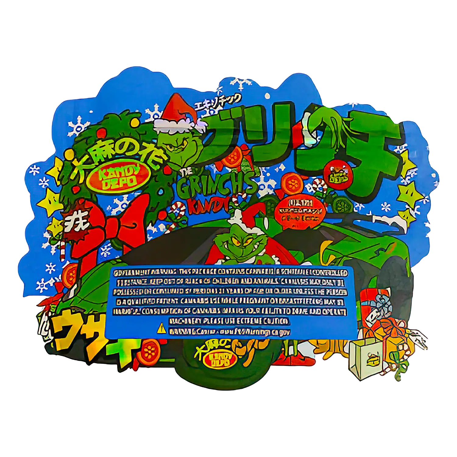 3.5g Shaped Mylar Bag (50 Count) The Grinch’s Kandy MB35-SHAPE-037