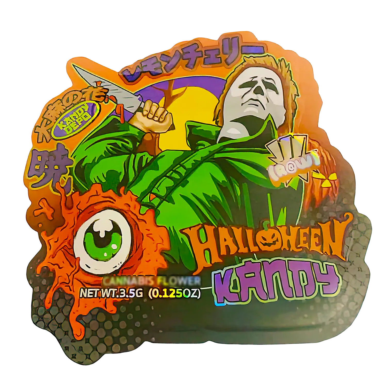 3.5g Shaped Mylar Bag (50 Count) Halloween Kandy MB35-SHAPE-038