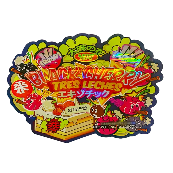 3.5g Shaped Mylar Bag (50 Count) Black Cherry Tres Leches MB35-SHAPE-039