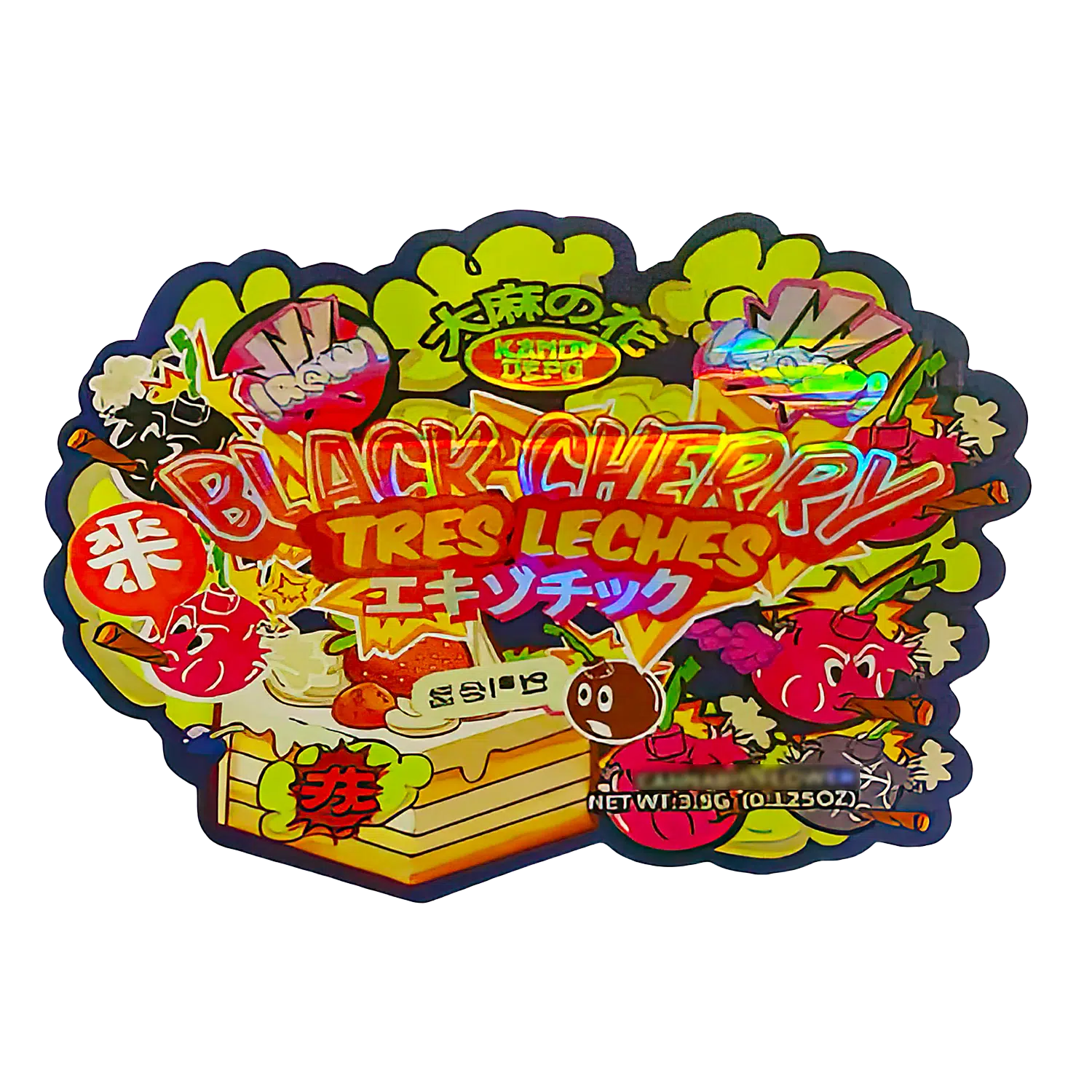 3.5g Shaped Mylar Bag (50 Count) Black Cherry Tres Leches MB35-SHAPE-039