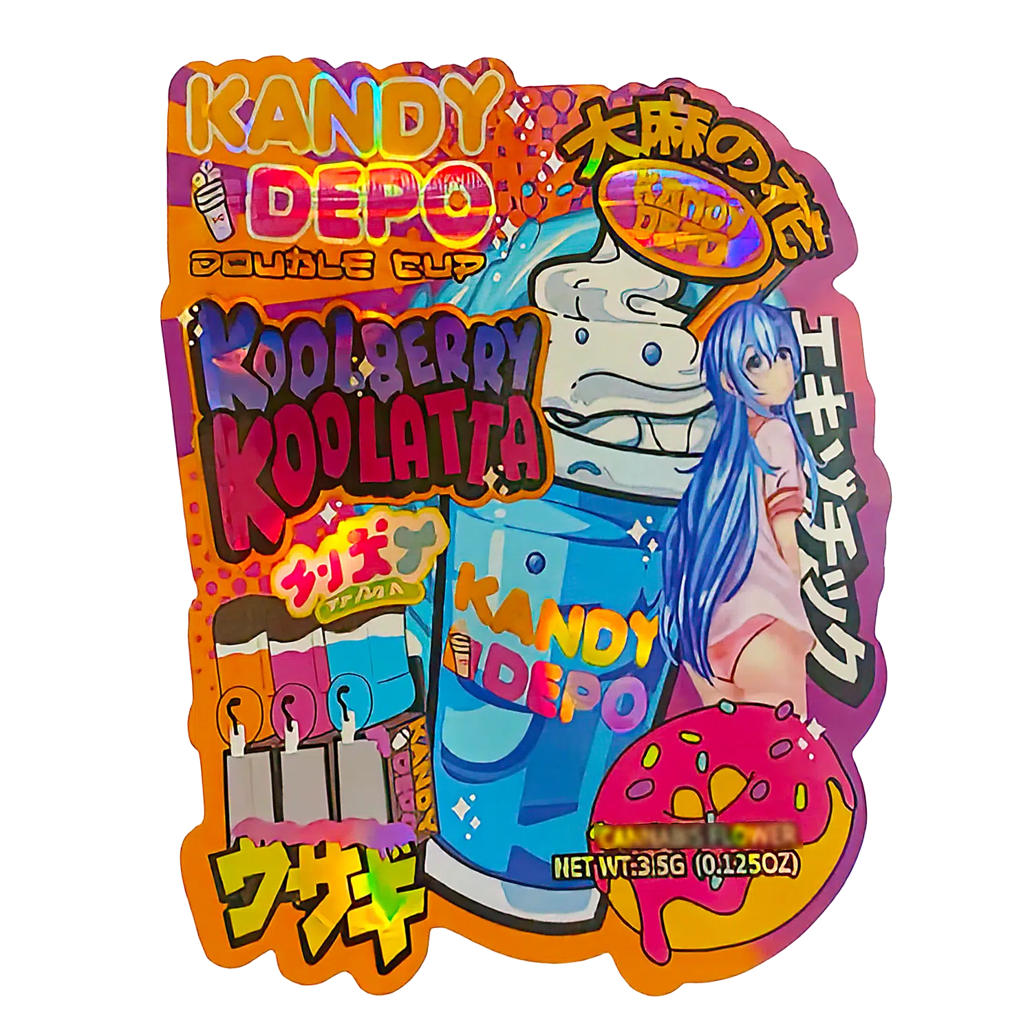 3.5g Shaped Mylar Bag (50 Count) Kandy Depo Koolberry Koolatta MB35-SHAPE-041