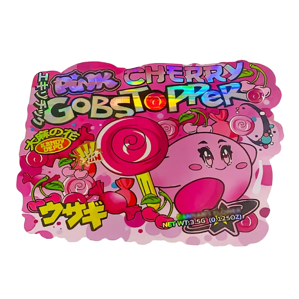 3.5g Shaped Mylar Bag (50 Count) Pink Cherry Gobstopper MB35-SHAPE-042