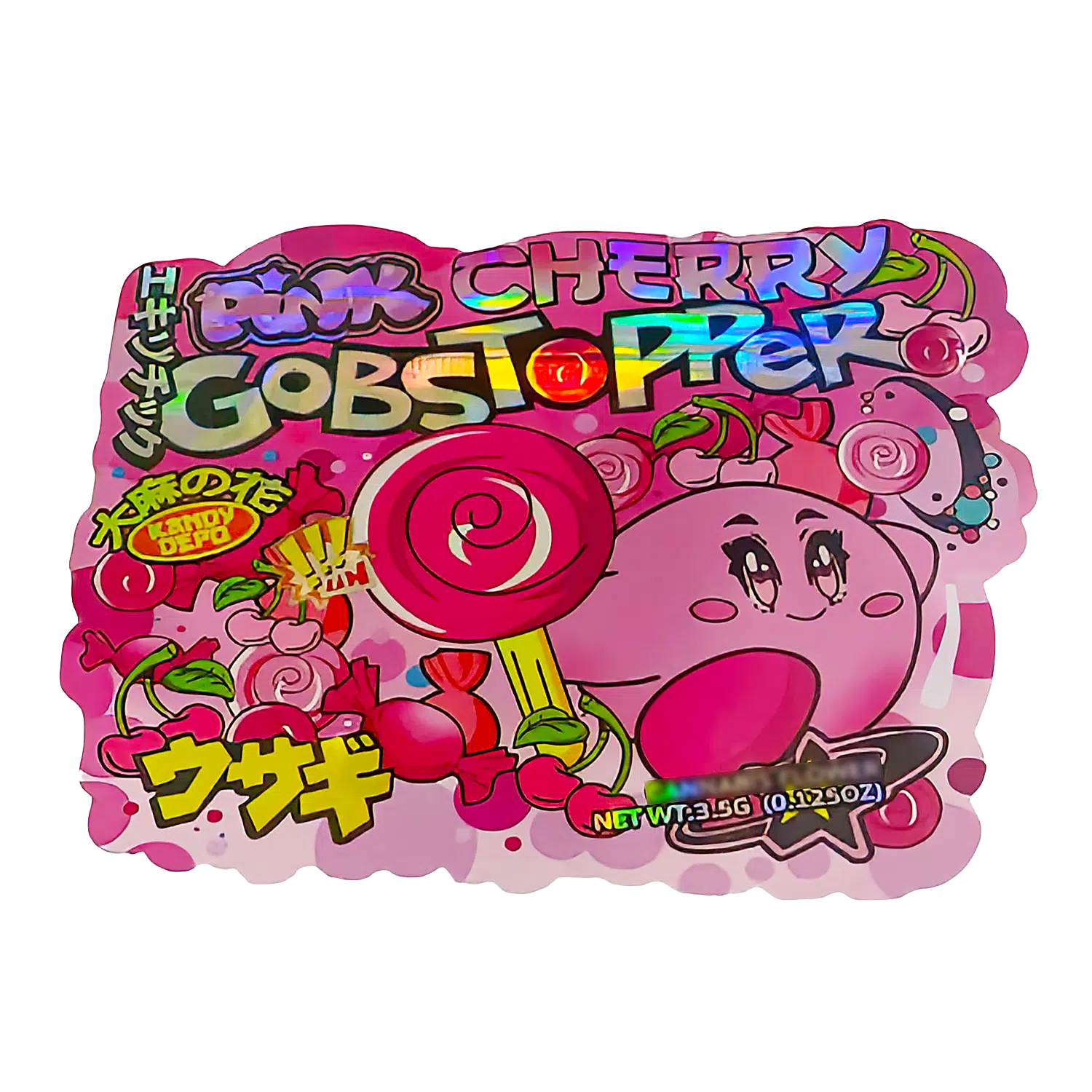 3.5g Shaped Mylar Bag (50 Count) Pink Cherry Gobstopper MB35-SHAPE-042