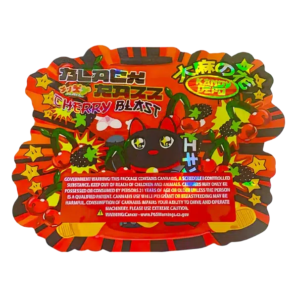 3.5g Shaped Mylar Bag (50 Count) Black Razz Cherry Blast MB35-SHAPE-047 - Image 2