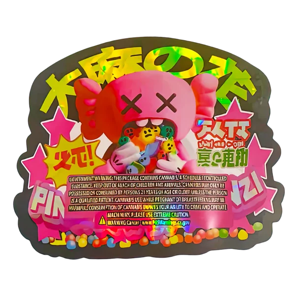 3.5g Shaped Mylar Bag (50 Count) Pink Kama-Kawzi MB35-SHAPE-051 - Image 2