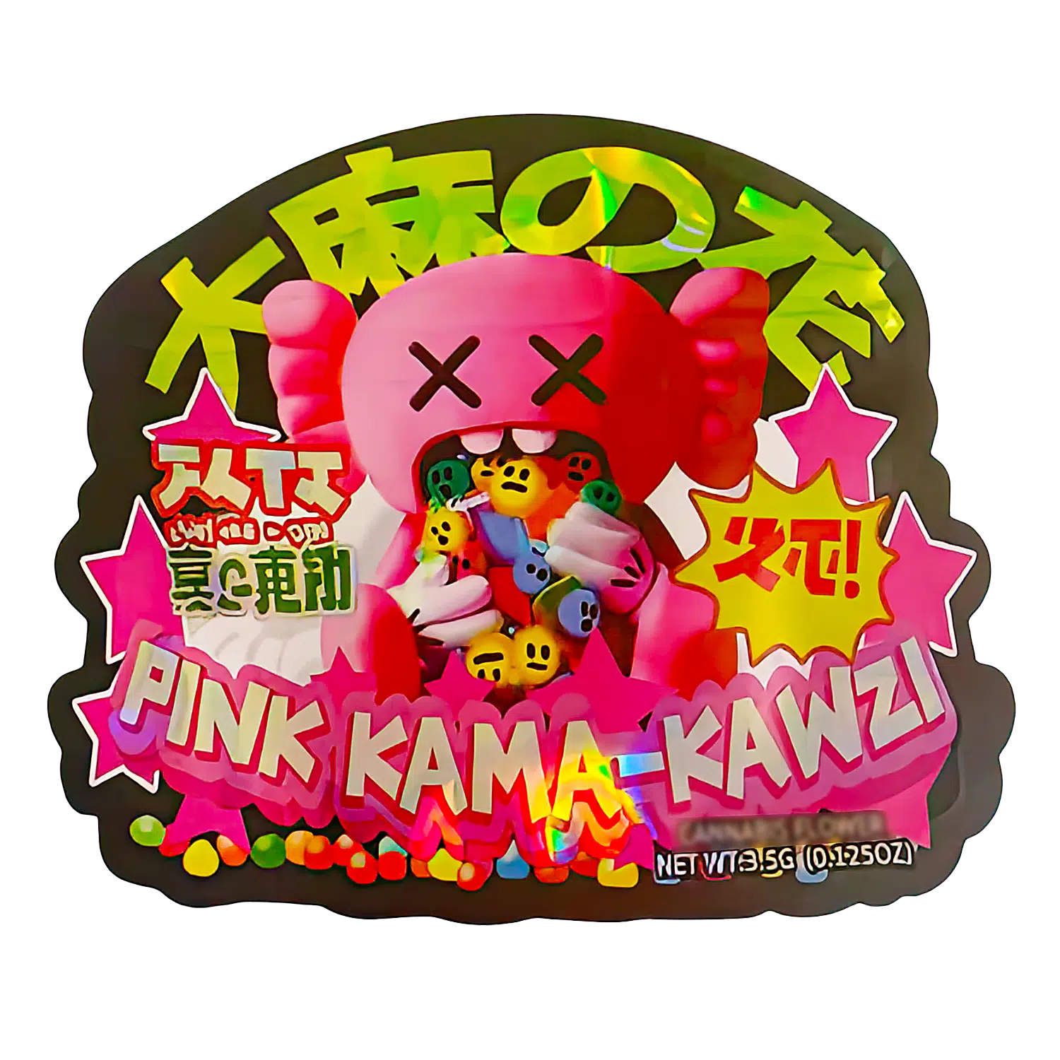 3.5g Shaped Mylar Bag (50 Count) Pink Kama-Kawzi MB35-SHAPE-051
