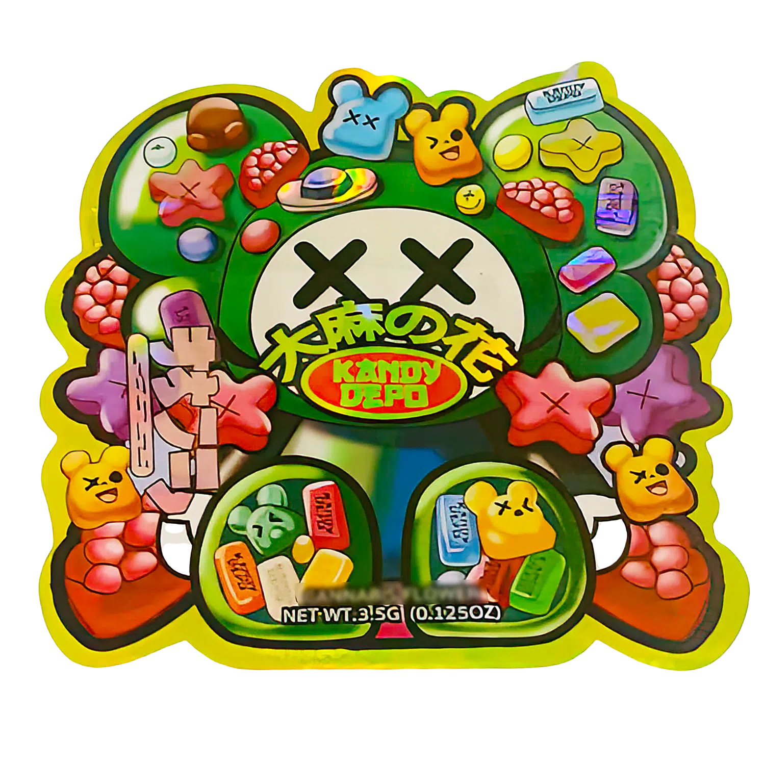 3.5g Shaped Mylar Bag (50 Count) Kandy Depo Bear XX MB35-SHAPE-052