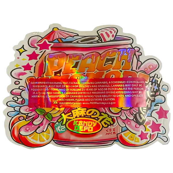 3.5g Shaped Mylar Bag (50 Count) Peach Lemonade Fanta Fatt MB35-SHAPE-053 - Image 2