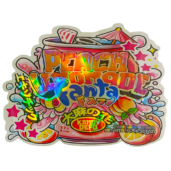 3.5g Shaped Mylar Bag (50 Count) Peach Lemonade Fanta Fatt MB35-SHAPE-053