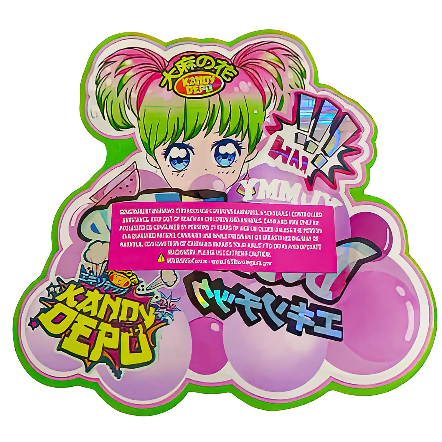 3.5g Shaped Mylar Bag (50 Count) Yummy Yummy Bubble Pop MB35-SHAPE-056 - Image 2