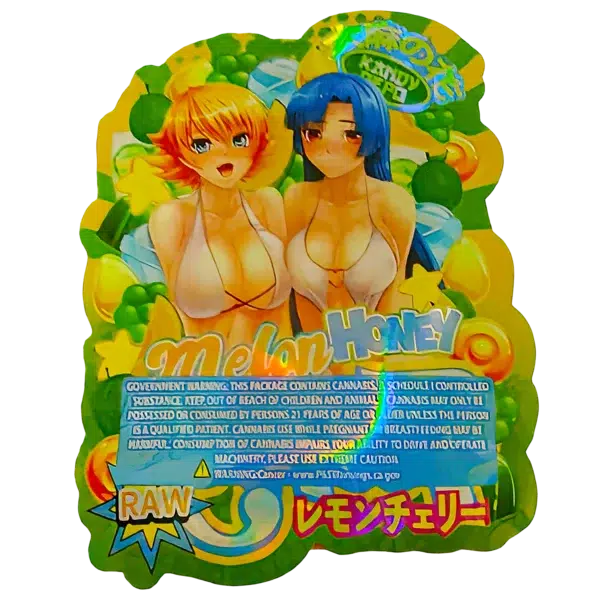 3.5g Shaped Mylar Bag (50 Count) Honey Melon Taffy MB35-SHAPE-058 - Image 2