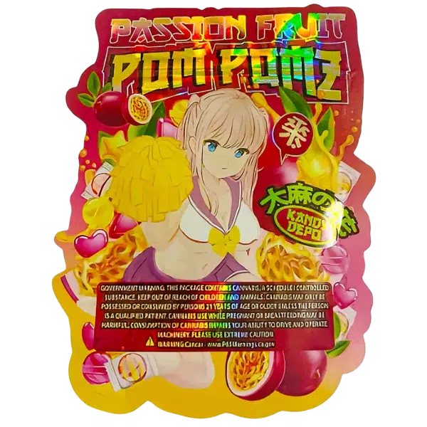 3.5g Shaped Mylar Bag (50 Count) Passion Fruit Pom Pomz MB35-SHAPE-060 - Image 2