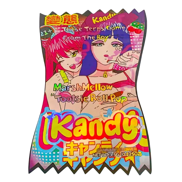3.5g Shaped Mylar Bag (50 Count) Marshmallow Tootsie Roll Pop Kandy MB35-SHAPE-062