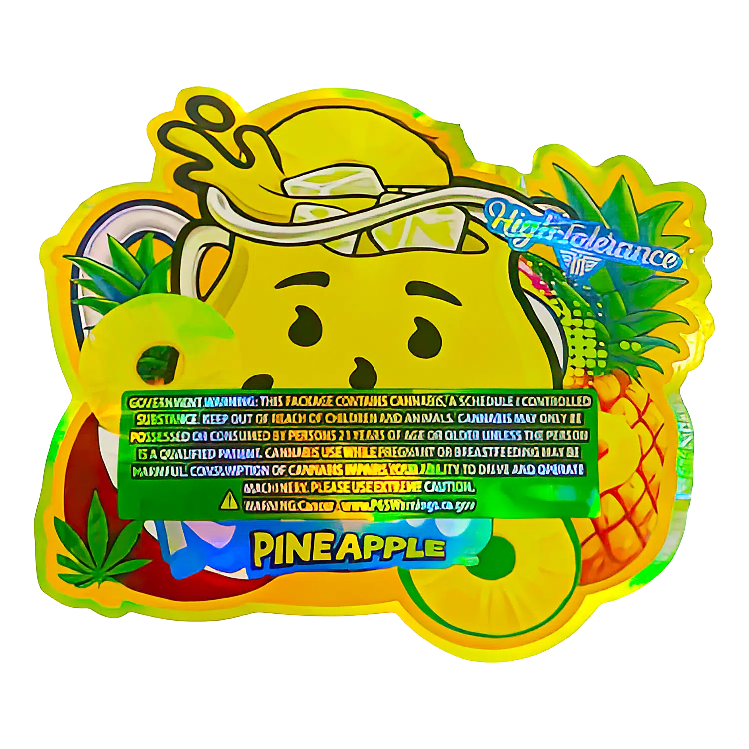 3.5g Shaped Mylar Bag (50 Count) Kool-Lato Pineapple MB35-SHAPE-072 - Image 2