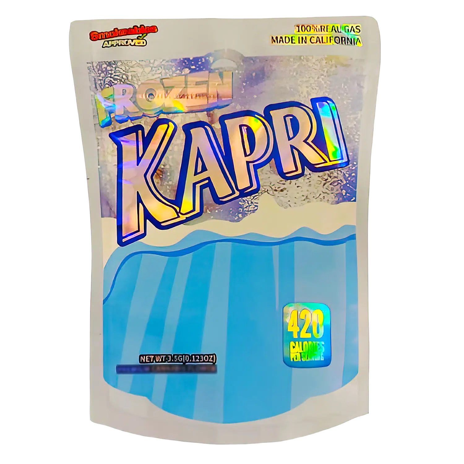 3.5g Shaped Mylar Bag (50 Count) Frozen Kapri MB35-SHAPE-077