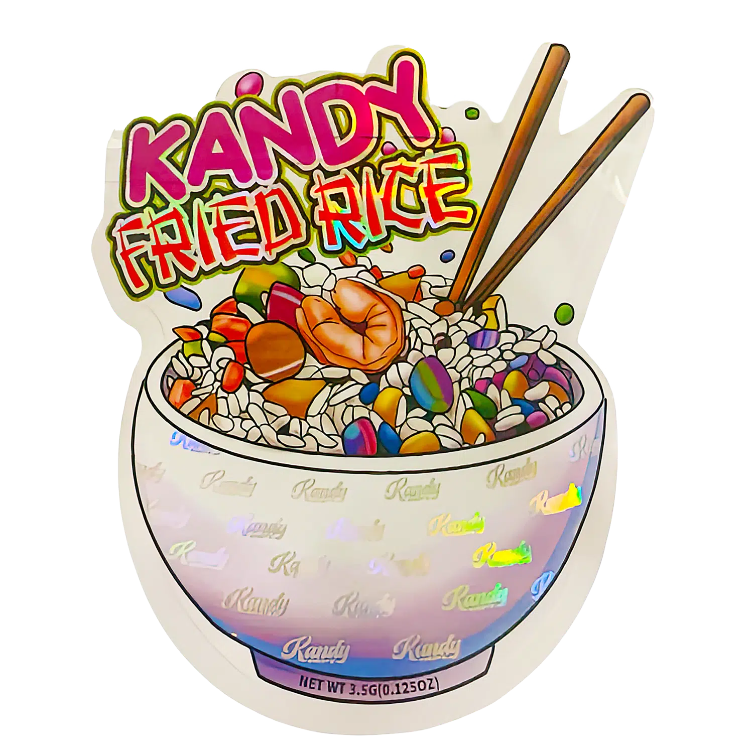 3.5g Shaped Mylar Bag (50 Count) Kandy Fried Rice MB35-SHAPE-085