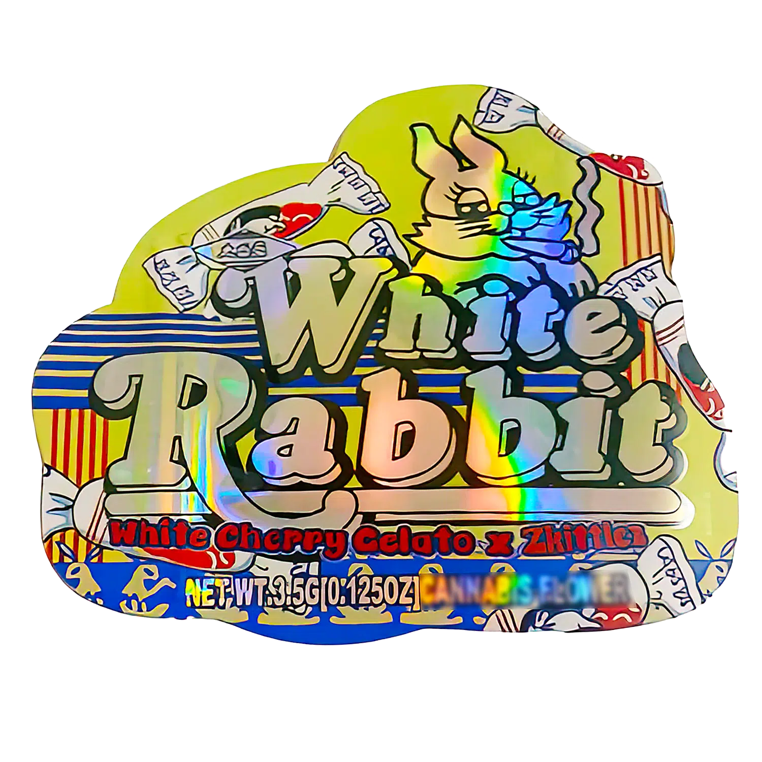 3.5g Shaped Mylar Bag (50 Count) White Rabbit MB35-SHAPE-087