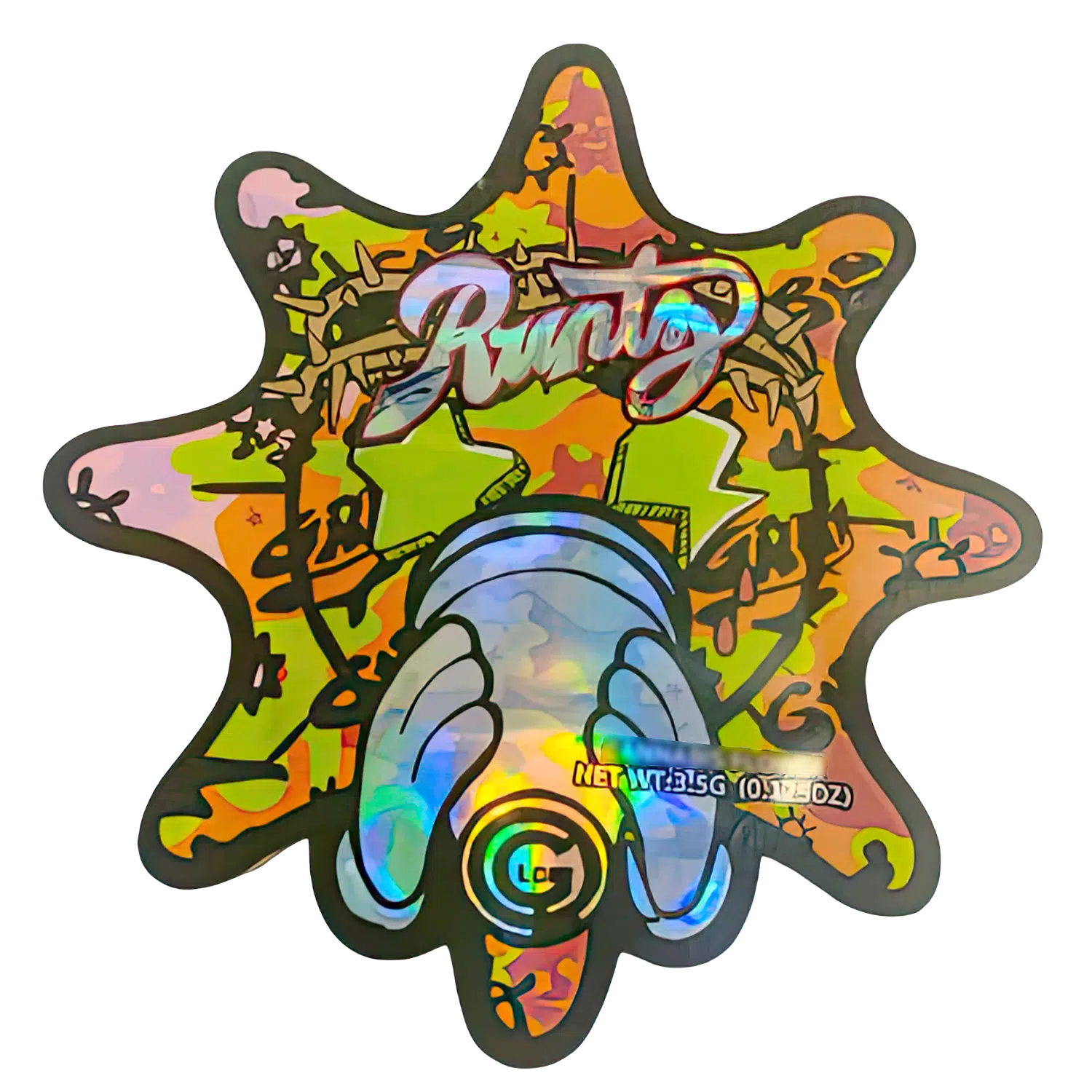 3.5g Shaped Mylar Bag (50 Count) Runtz MB35-SHAPE-090