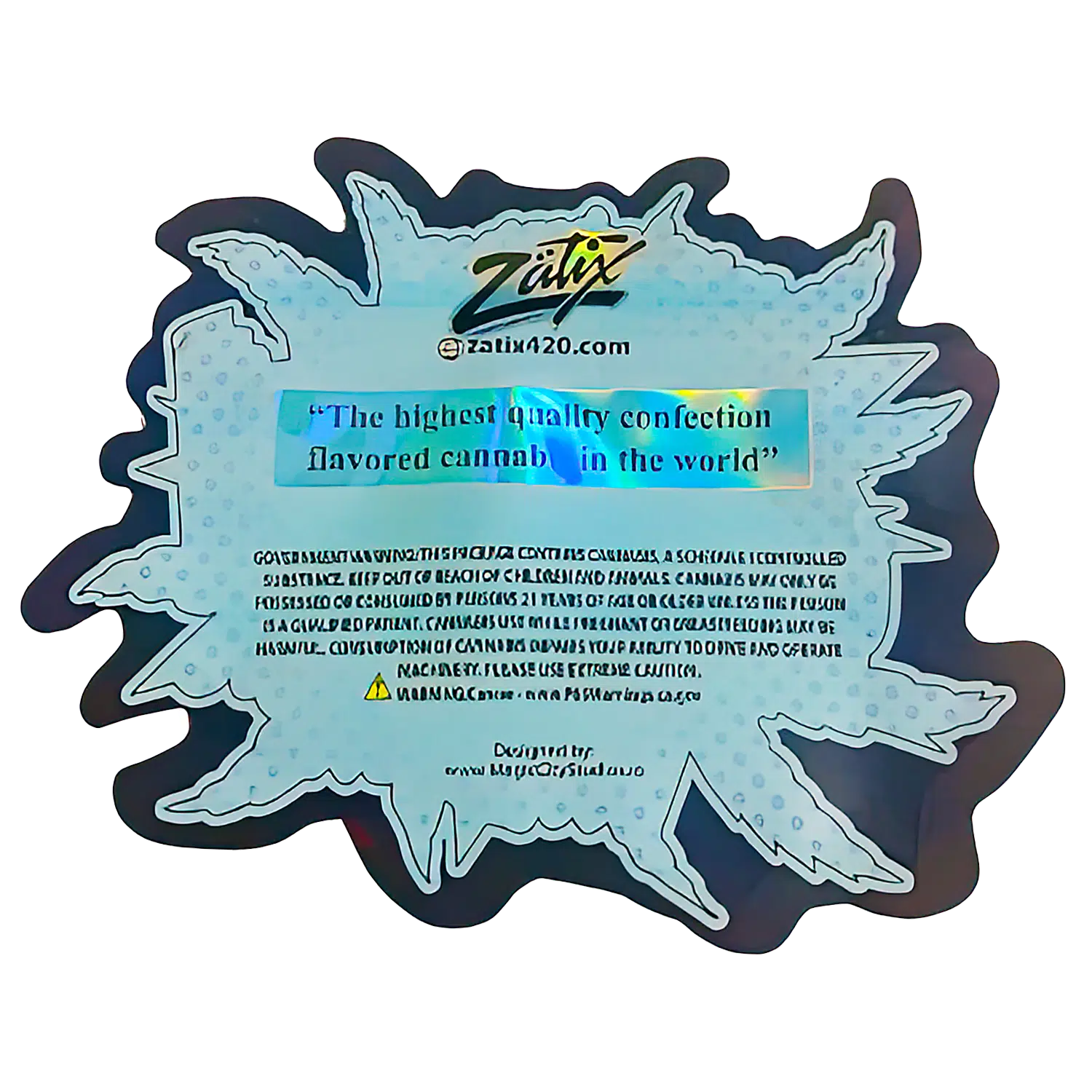 3.5g Shaped Mylar Bag (50 Count) Blue Guava Zatix MB35-SHAPE-091 - Image 2