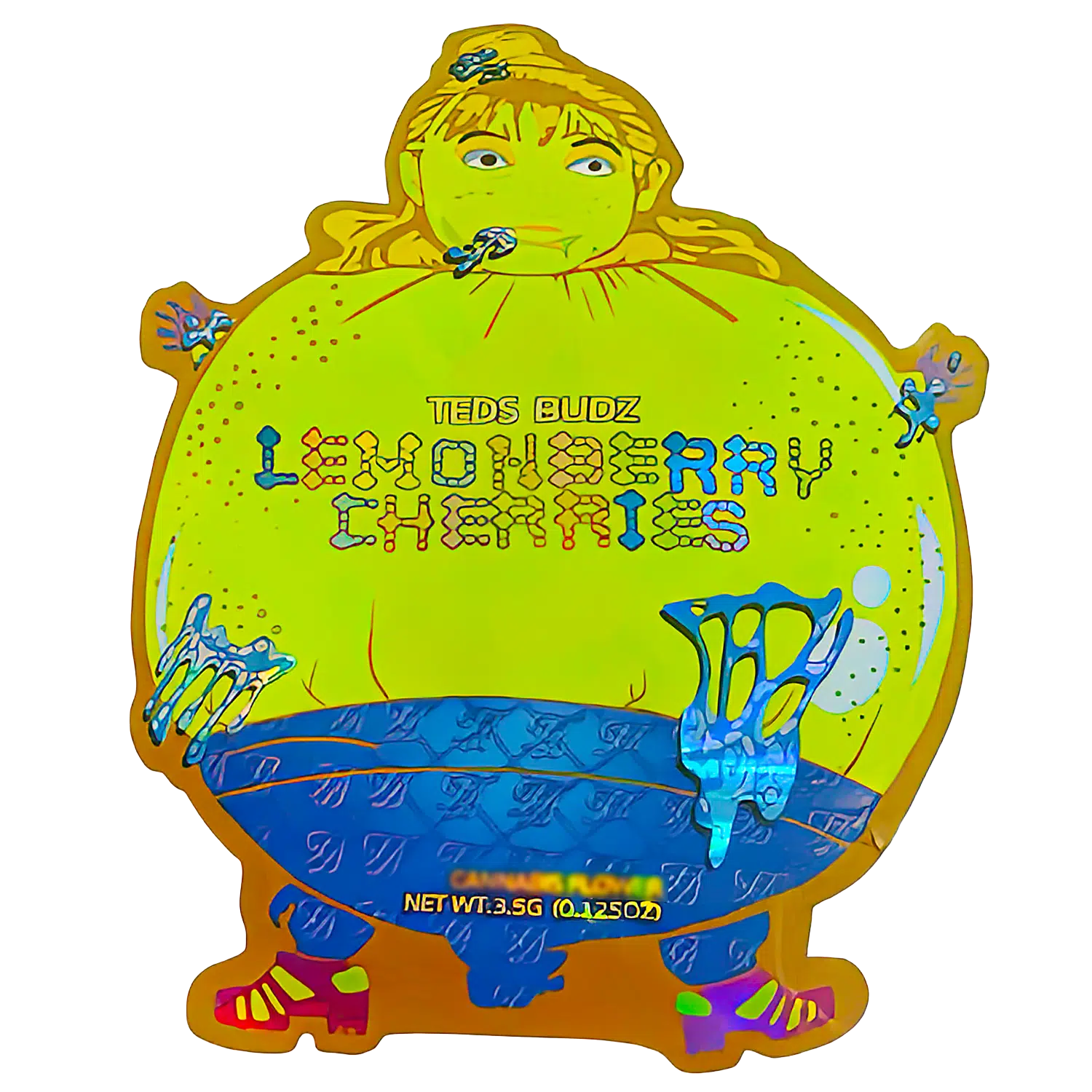 3.5g Shaped Mylar Bag (50 Count) Teds Budz Lemonberry Cherries MB35-SHAPE-093