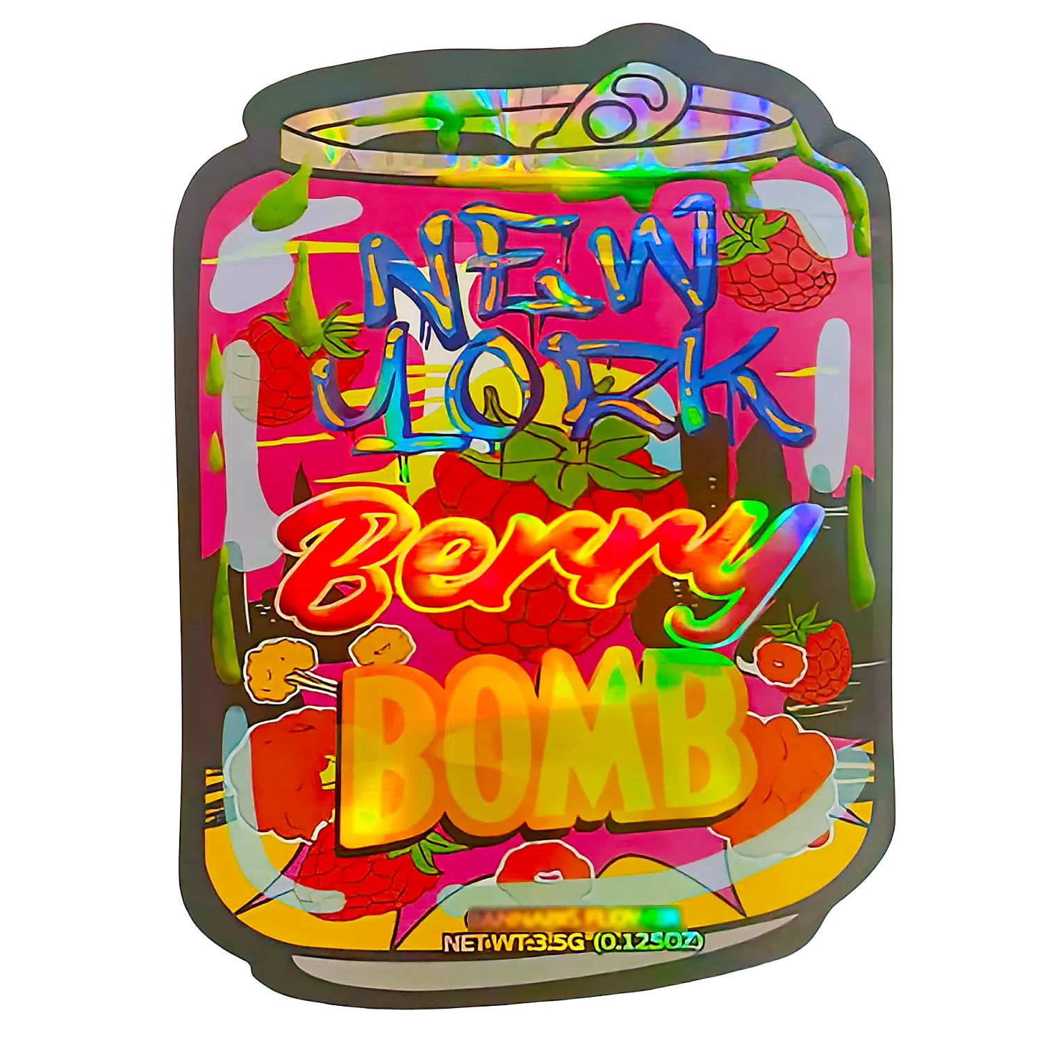 3.5g Shaped Mylar Bag (50 Count) New York Berry Bomb MB35-SHAPE-095