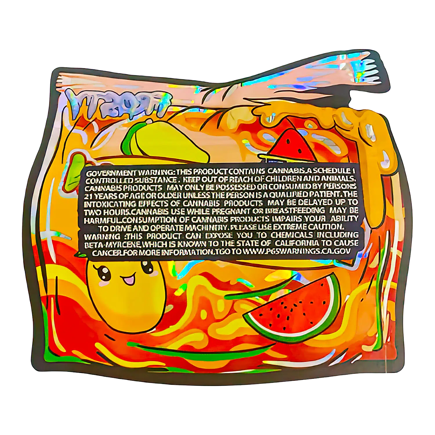 3.5g Shaped Mylar Bag (50 Count) Frosty Mango Melon MB35-SHAPE-096 - Image 2