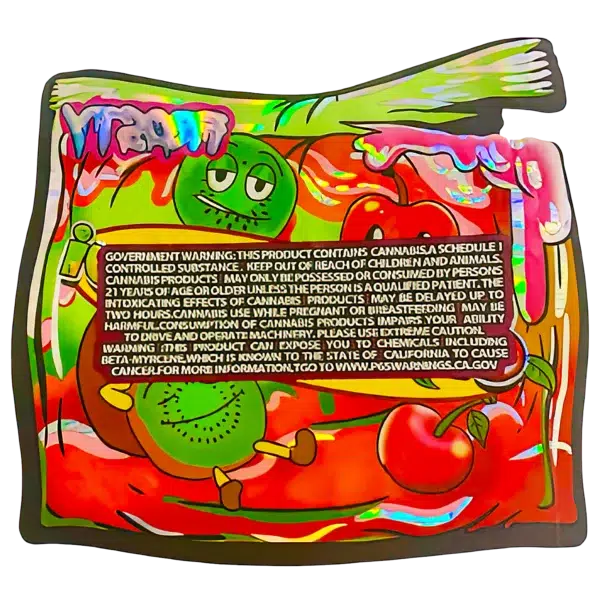 3.5g Shaped Mylar Bag (50 Count) Frosty Cherry Kiwi MB35-SHAPE-098 - Image 2