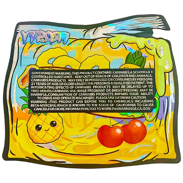 3.5g Shaped Mylar Bag (50 Count) Pina Colada MB35-SHAPE-099 - Image 2