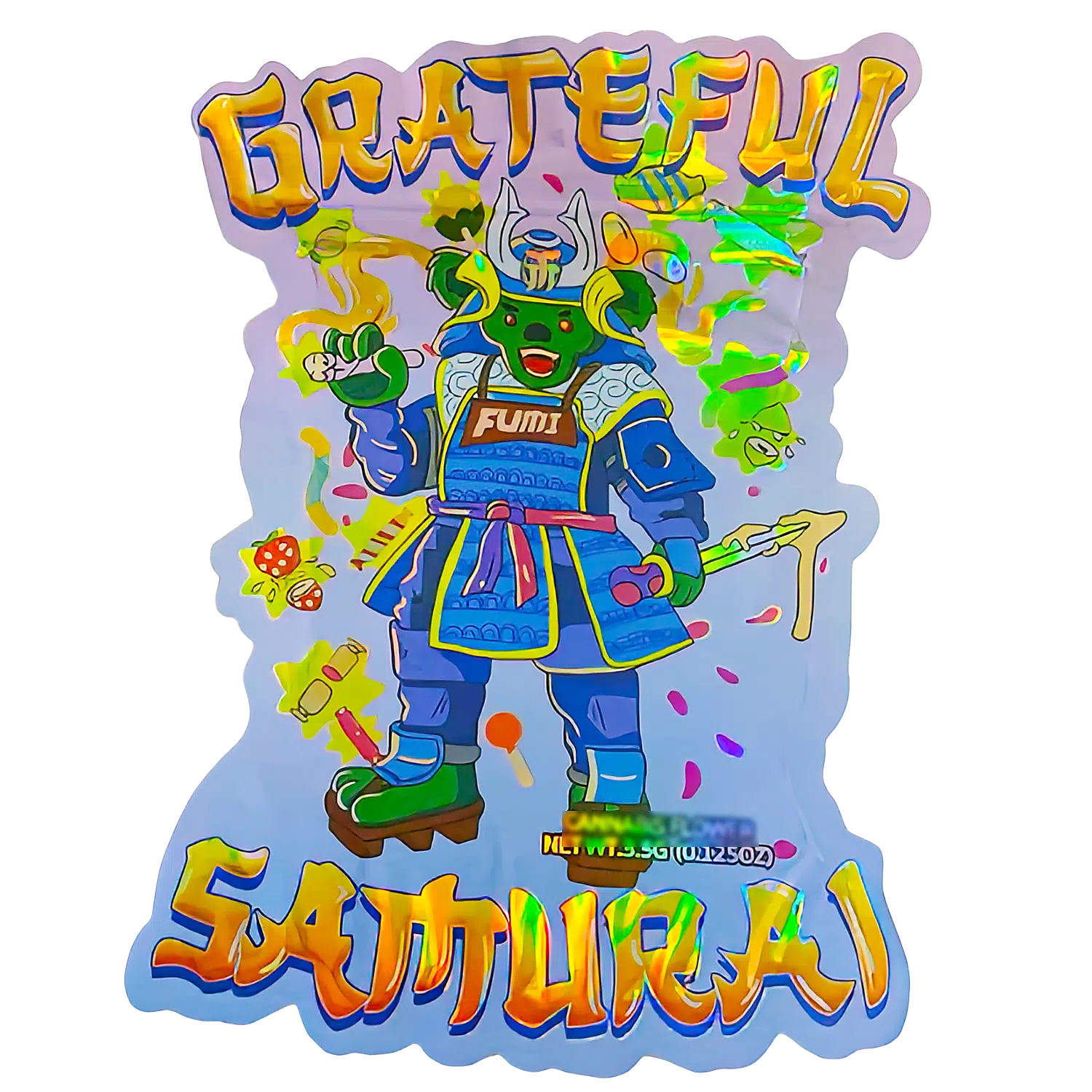 3.5g Shaped Mylar Bag (50 Count) Grateful Samurai MB35-SHAPE-100