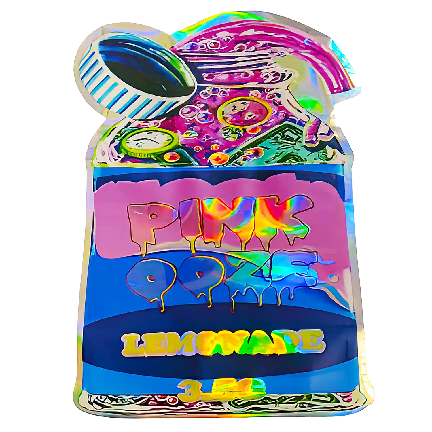 3.5g Shaped Mylar Bag (50 Count) Pink Ooze Lemonade MB35-SHAPE-111