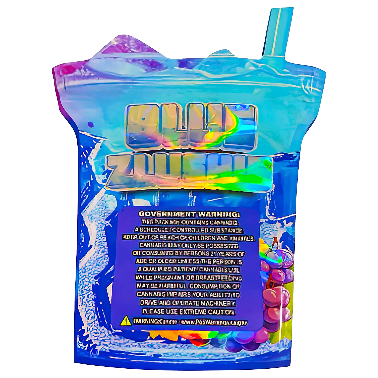 3.5g Shaped Mylar Bag (50 Count) Blue Zlushie Grape MB35-SHAPE-113 - Image 2