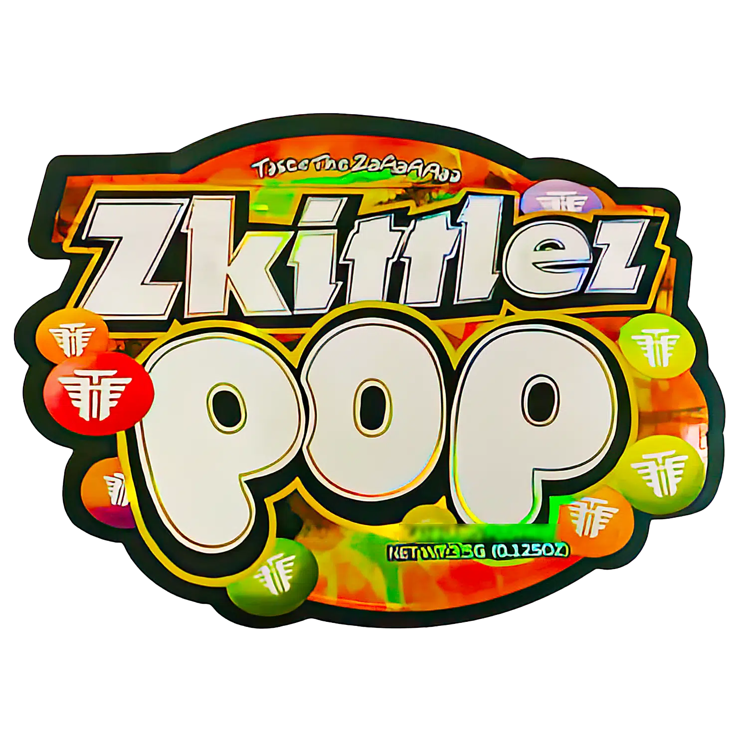 3.5g Shaped Mylar Bag (50 Count) Zkittlez Pop MB35-SHAPE-116