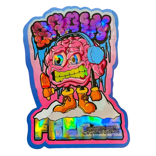 3.5g Shaped Mylar Bag (50 Count) Brain Freeze MB35-SHAPE-117