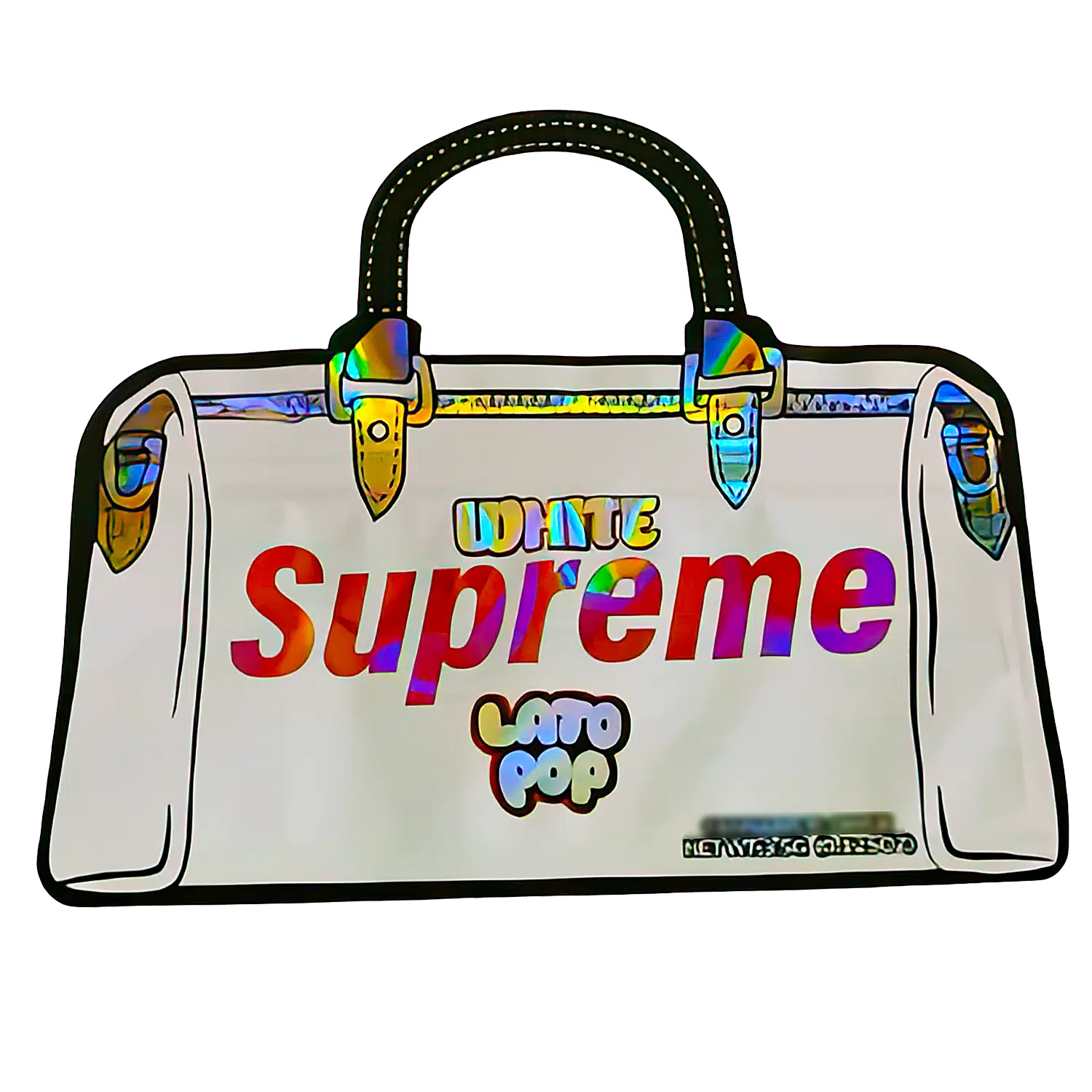3.5g Shaped Mylar Bag (50 Count) White Supreme Lato Pop MB35-SHAPE-122