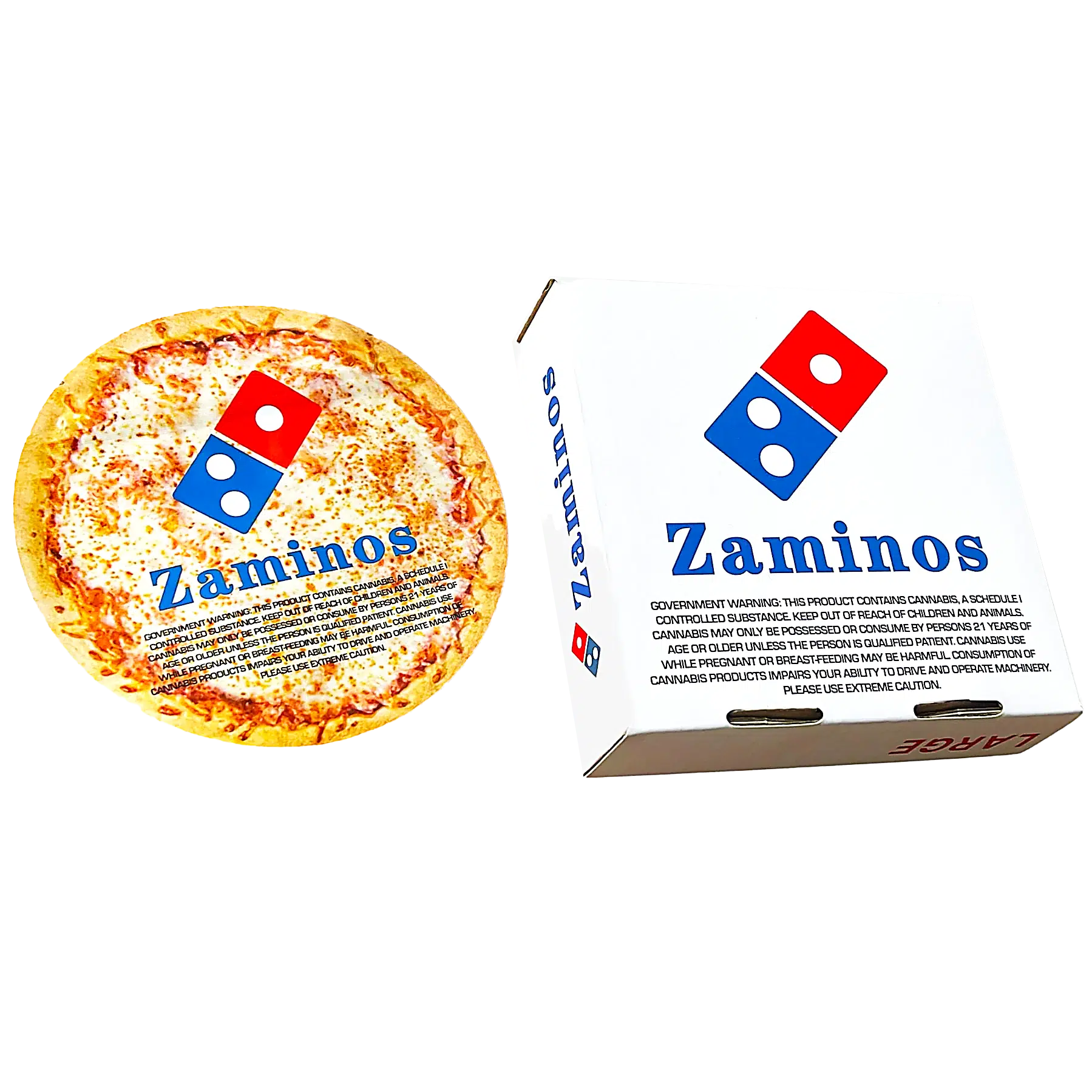 Bag-n-Box 3.5g Mylar Pizza Packaging Set (12 Count Bags + Boxes) ZAMINOS PNB-SHAPED-002
